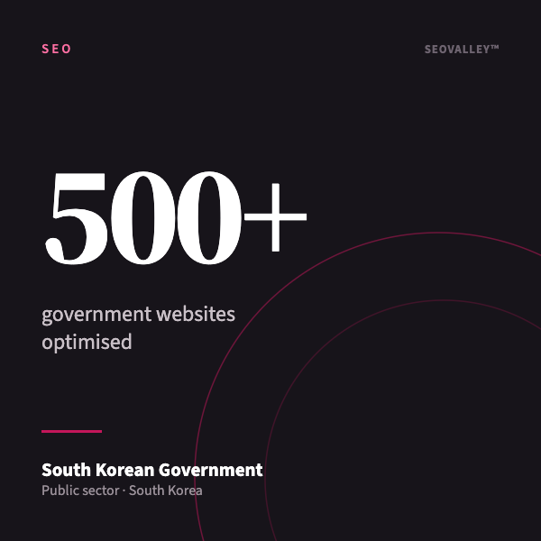 South Korean Government: 500+ government websites optimised — SEOValley SEO case study