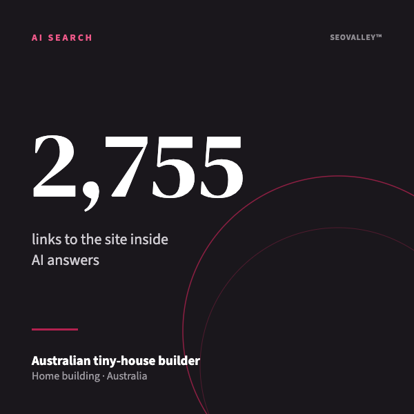 Australian tiny-house builder: cited 2,755 times in AI search