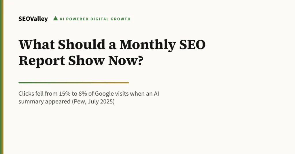 What Should a Monthly SEO Report Show Now?