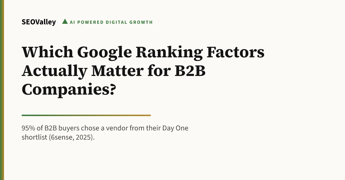 Which Google Ranking Factors Actually Matter for B2B Companies?
